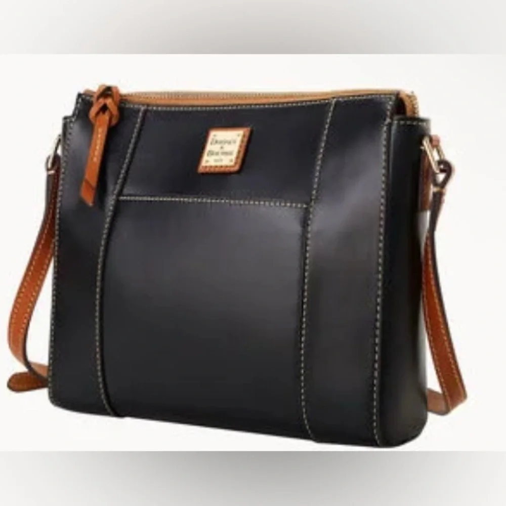 Dooney & Bourke EUC Black/brownWexford Leather Lexington Crossbody Bag - Picture 2 of 16